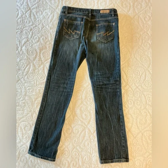 Y2K Mudd Jeans Straight Leg Low Rise Dark Wash women size 9 - Picture 3 of 12